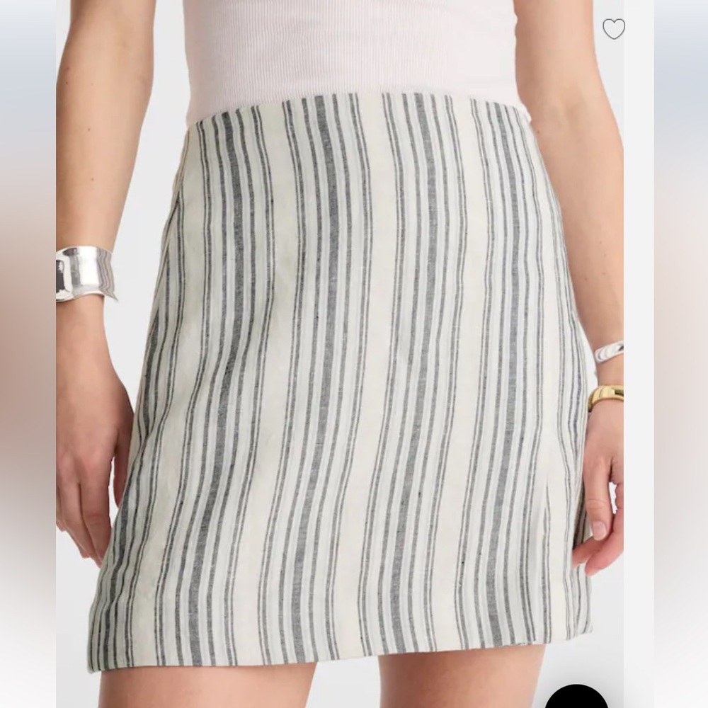 Madewell Single-Pleat Linen Mini Skirt